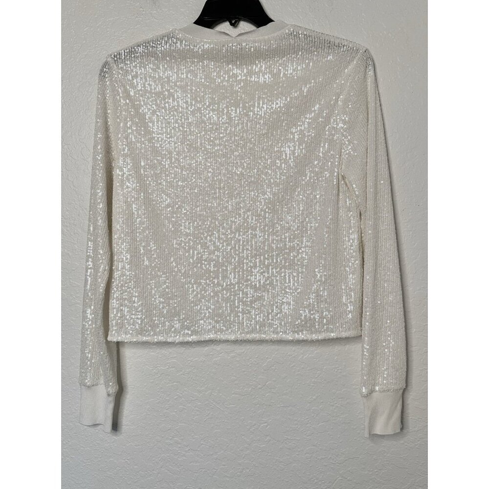 Allsaints Juela Women's White Sequined Stretch Sweater‎ Lined Size Medium - Picture 5 of 6